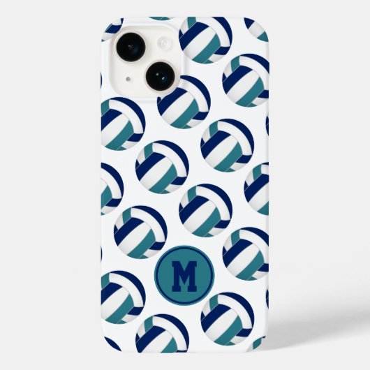 Blaue aquamarine Volleyballs für Mädchen Case-Mate iPhone Hülle (Rückseite)