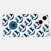 Blaue aquamarine Volleyballs für Mädchen Case-Mate iPhone Hülle (Rückseite (Horizontal))