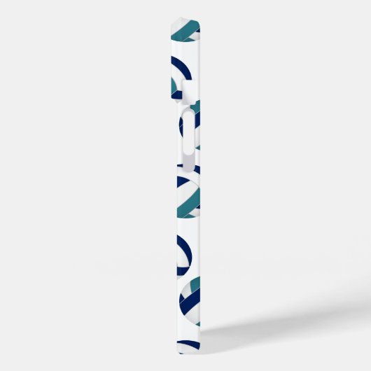 Blaue aquamarine Volleyballs für Mädchen Case-Mate iPhone Hülle (Rückseite / Links)