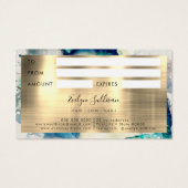 Blaue Aquamarine Wasserfarbe und Gold Fossilienkar (Rückseite)