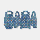 Blaue Aquamarine Weihnachtsschneeflocken Muster Geschenkschachtel (Ungefaltet)