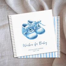 Blaue Aquarell-Baby-Schuh-Schauer-Wünsche für Baby