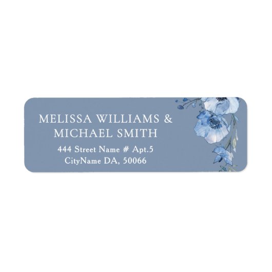 Blaue Aquarell-Blume |  Hochzeit (Vorne)