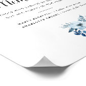 Blaue Aquarell-Blume Poster (Ecke)