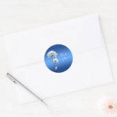 Blaue Aquarell-Blumen Aufkleber (Umschlag)