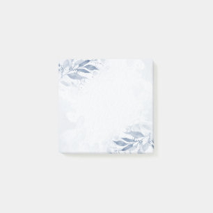 Blaue Aquarell-Blumen-Blumen Botanische Hochzeit Post-it Klebezettel