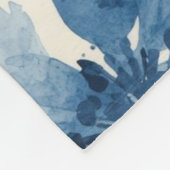 Blaue Aquarell-Blumen Botanisch Whimsical Fleecedecke (Ecke)