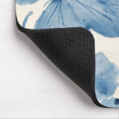 Blaue Aquarell-Blumen Botanisch Whimsical Mousepad (Ecke)