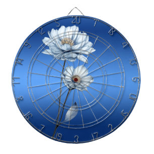 Blaue Aquarell-Blumen-Dartscheibe Dartscheibe