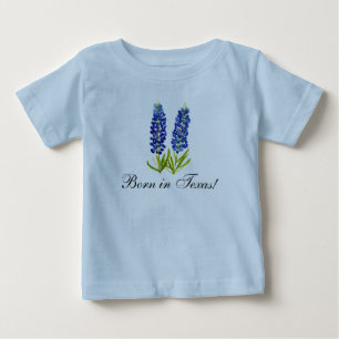 Blaue Aquarell-Blumen für Babyjungen Baby T-shirt