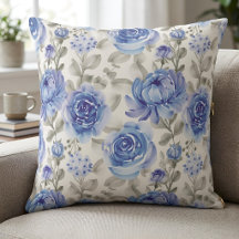 Blaue Aquarell-Blumen-Garten-Dekoration
