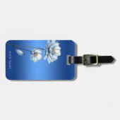 Blaue Aquarell-Blumen-Gepäckanhänger Gepäckanhänger (Vorderseite horizontal)
