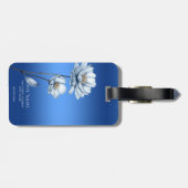 Blaue Aquarell-Blumen-Gepäckanhänger Gepäckanhänger (Rückseite horizontal)