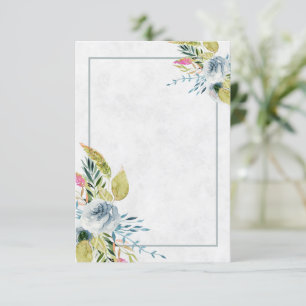 Blaue Aquarell-Blumen-Hochzeitseinladung Einladung