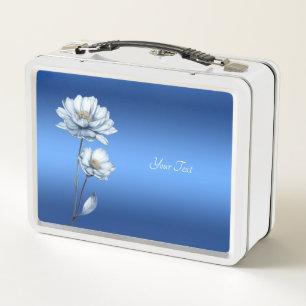 Blaue Aquarell-Blumen Lunchbox