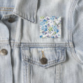 Blaue Aquarell-Blumen nahtloses Muster Button (Beispiel)