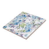 Blaue Aquarell-Blumen nahtloses Muster Fliese (Seite)