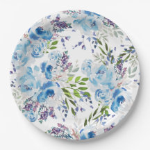 Blaue Aquarell-Blumen nahtloses Muster