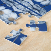 Blaue Aquarell-Blumen-Puzzle Puzzle (Seite)