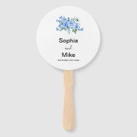 Blaue Aquarell-Blumen und Schmetterlinge Hochzeit