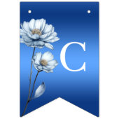 Blaue Aquarell-Blumen-Wimpel Flagge (Erste Fahne)
