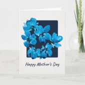 Blaue Aquarell-Blumen zum Muttertag Karte (Vorderseite)