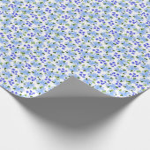 Blaue Aquarell-Blumengarten-Verpackungspapier Geschenkpapier (Ecke)