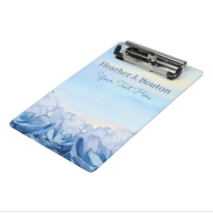 Blaue Aquarell-Blumengestaltung Mini Klemmbrett