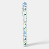 Blaue Aquarell-Blumenmonogramm Case-Mate iPhone Hülle (Rückseite / Links)