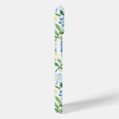 Blaue Aquarell-Blumenmonogramm Case-Mate iPhone Hülle (Rückseite / Rechts)