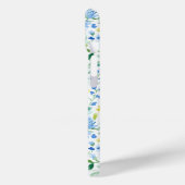 Blaue Aquarell-Blumenmonogramm Case-Mate iPhone Hülle (Rückseite / Links)