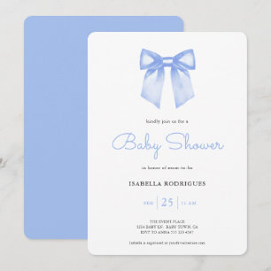 Blaue Aquarell-Bogen-Baby-Jungen-Party-Einladung Einladung