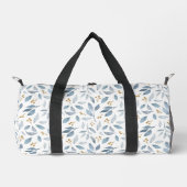Blaue Aquarell-Botanik-Muster Duffle Bag (Vorderseite)