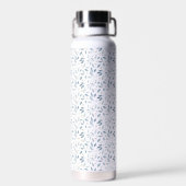 Blaue Aquarell-Botanik-Muster Trinkflasche (Rückseite)