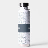 Blaue Aquarell-Botanik-Mustername Trinkflasche (Links)