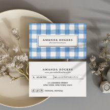 Blaue Aquarell-Büffel-Karo QR SOCIAL HANDLE