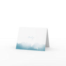 Blaue Aquarell-Dankeskarten