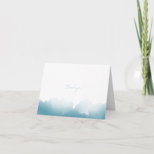 Blaue Aquarell-Dankeskarten Dankeskarte (Vorderseite)