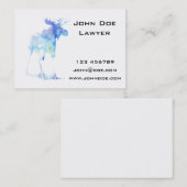 Blaue Aquarell Elchillustration Visitenkarte (Vorne/Hinten)