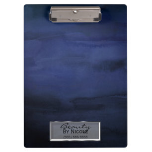 Blaue Aquarell Elegante Schicke Glamour Persönlich Klemmbrett