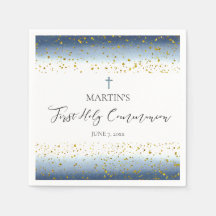 blaue Aquarell-First-Communion-Dekoration