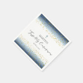 blaue Aquarell-First-Communion-Dekoration Serviette (Ecke)