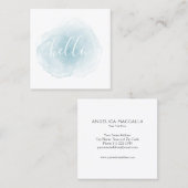 Blaue Aquarell-hallo Visitenkarte (Vorne/Hinten)
