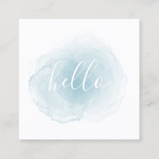 Blaue Aquarell-hallo Visitenkarte (Vorderseite)