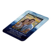 Blaue Aquarell-Hochzeit Save the Date Bold Magnet (Linke Seite)