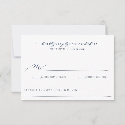 Blaue Aquarell-Hochzeits-Einladungs-Reihe Einladung (Vorderseite)