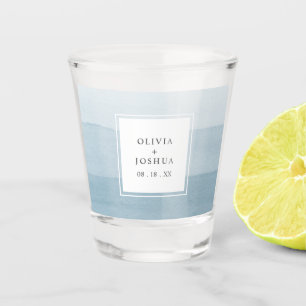 Blaue Aquarell-Hochzeits-Schnapsgläser Schnapsglas