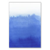 Blaue Aquarell-Hochzeitstisch-Nummer Tischnummer (Rückseite)