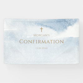 Blaue Aquarell-Jungen-Firmungsbanner Banner