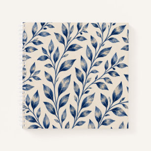 Blaue Aquarell-Laub-Notebook Notizblock